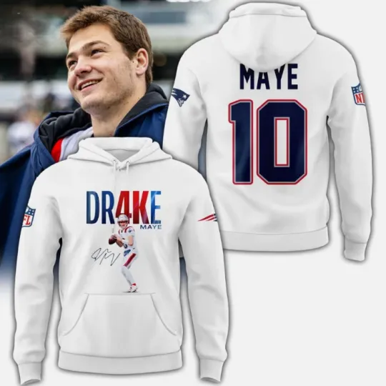 Discover Patriots 2026 Maye 10 Hoodie 3D