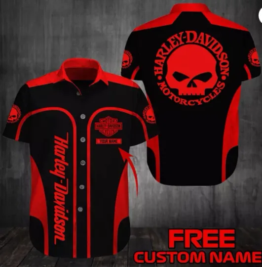 Discover Personalized Haarleyy Davidson 3D Printed Hawaiian Shirt