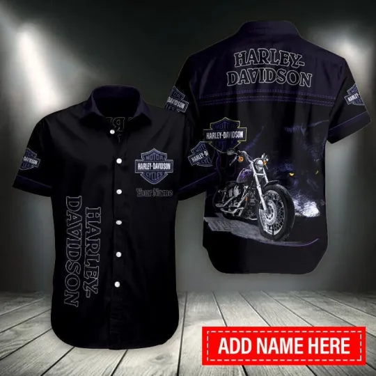 Discover Personalized Haarleyy Davidson Button Shirt 3D Hawaiian Print