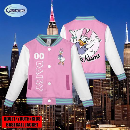 Discover Disney College Style Varsity Baseball Jacket for Kids Teens Adults Unisex Family Matching Outfit Disneyland Winter Trip