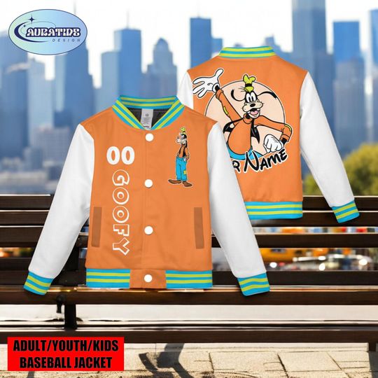 Discover Disney College Style Varsity Baseball Jacket Kids Teens Adults Unisex Family Matching Outfit Disneyland Winter Trip
