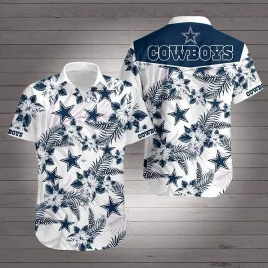 Discover Dallas Cowboys Hawaiian Shirt Tropical Flower, Gift For Friends