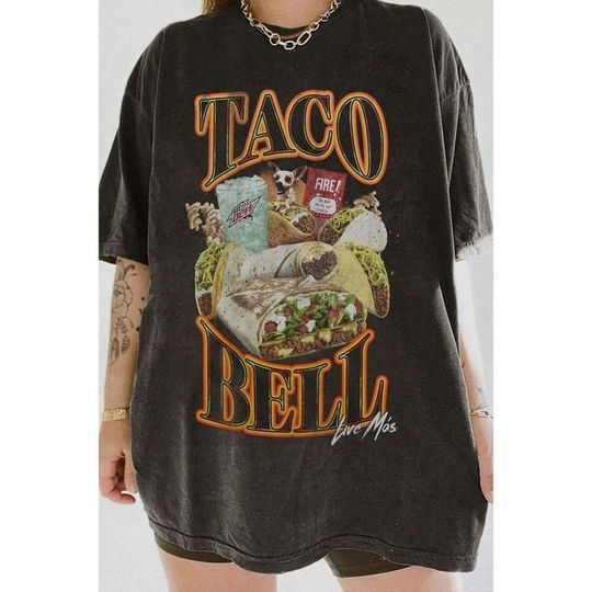Discover Taco Bell 90s Bootleg Tee For Women, man, Taco Bell Hoodie, Taco Bell 90's Bootleg T-shirt
