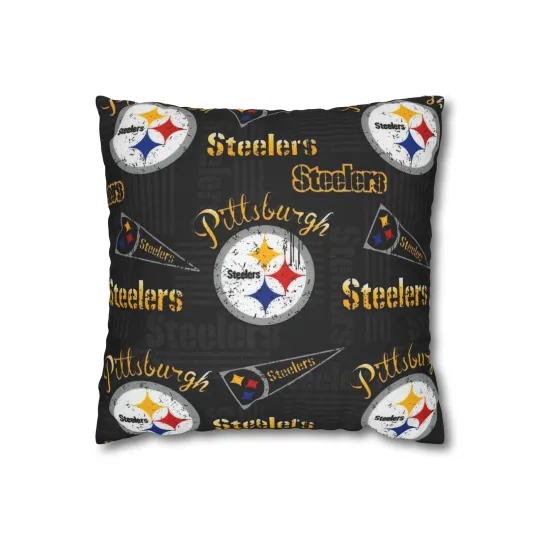 Discover Pittsburgh Steeler Spun Square Pillow Cover