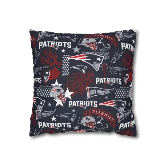 New England Patriots Square Throw Pillowcase