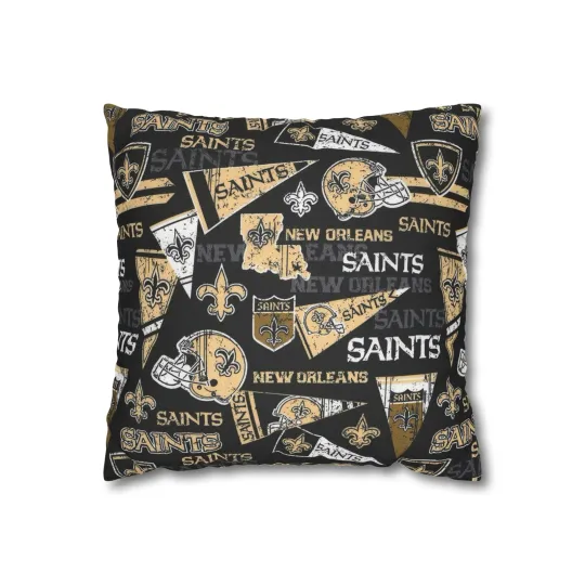 New Orleans Saints Spun Square Throw Pillowcase