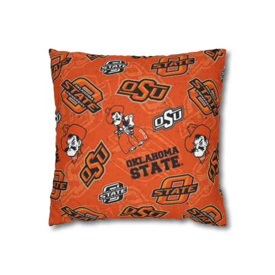 Oklahoma State University Throw Pillow Cover, Fan Decor, Home Accent, Sports Gift