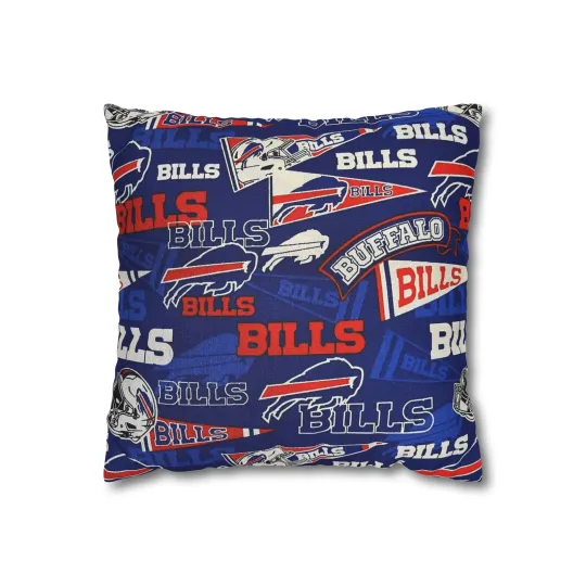 Buffalo Bills Spun Square Throw Pillowcase