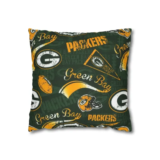 Green Bay Packers Spun Square Throw Pillow