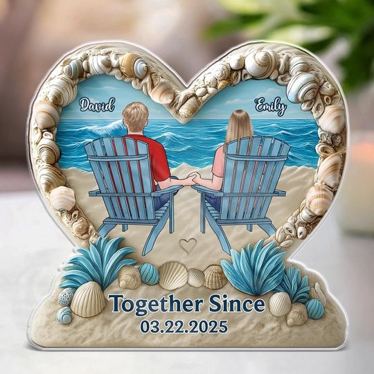 Discover Personalized Couple Acrylic Keepsake, Together Since Date Sign, Custom Name Anniversary Gift, Romantic Gift for Him Her
