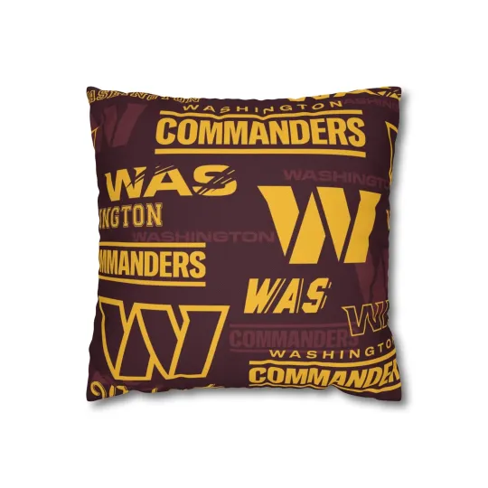 Discover Washington Commanders Spun Square Throw Pillowcase