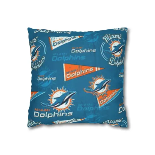 Miami Dolphins Spun Square Pillowcase