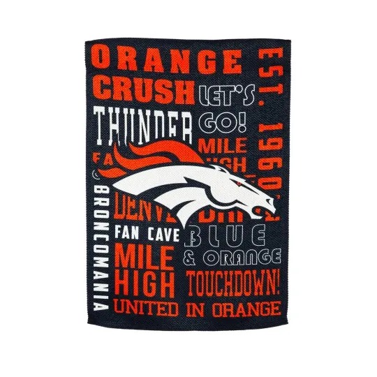 Denver Broncos Premium Double Sided Garden Flag Banner, Fan Rules Design,...