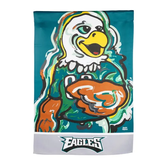 Discover Suede Flag, Justin Patten Design, Garden Size, 12.5"x18", Philadelphia Eagles