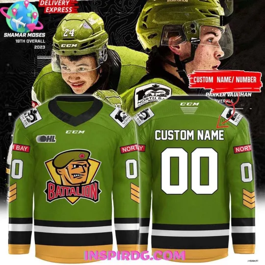 Discover Personalized North Bay Battalion Uniform Hockey Jersey
