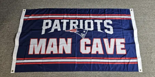 New England Patriots Man Cave Grommet Flag Football football 3' x 5'