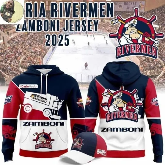 Discover Peorias Rivermen Zamboni 2025-2026 3D Hoodie