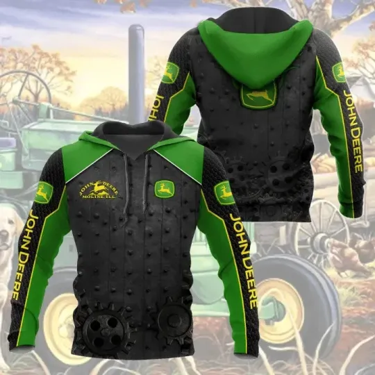 Discover John Dee Green Tractor 3D All Over Print Unisex Hoodie