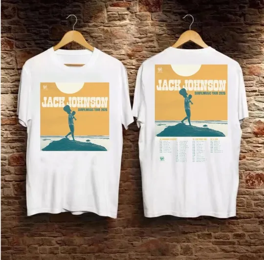 Discover JACK JOHNSON Surfilmusic Summer 2026 Tour Double Sided T-Shirt