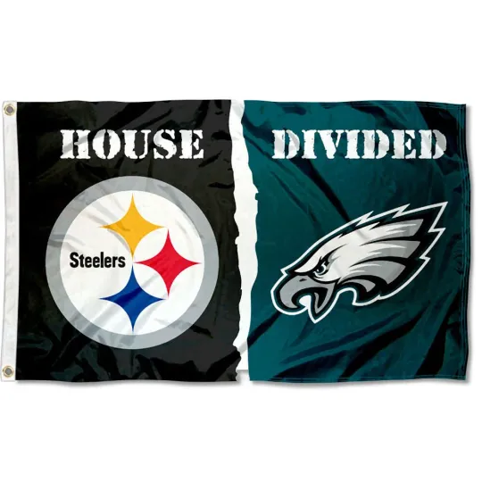 Pittsburgh Steeler vs. Philadelphia Eagles House Divided Rivalry Flag