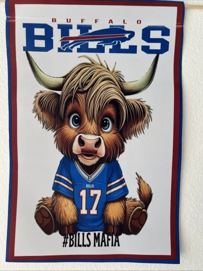 Garden Flag 12x18 Buffalo Bills football Double Sided Handmade Mafia 17 Cute
