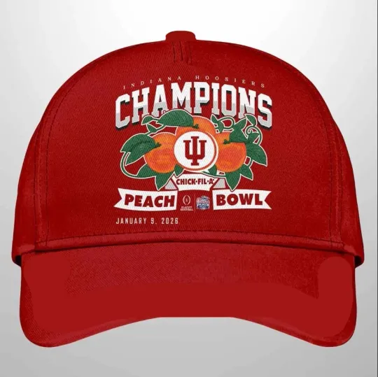 Discover Indiana Hoos!er Chick-fi,l-A Peach Bowl 2025-2026 Champions Hat