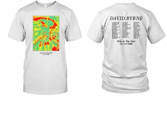 David Byrne Who Is The Sky 2025 2026 Tour T shirt