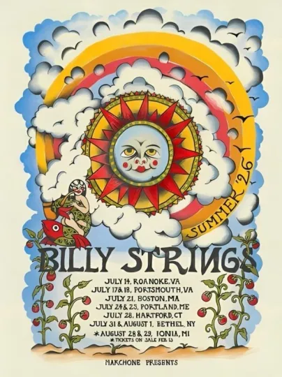 Discover Billy Strings Summer 2026 Tour Poster