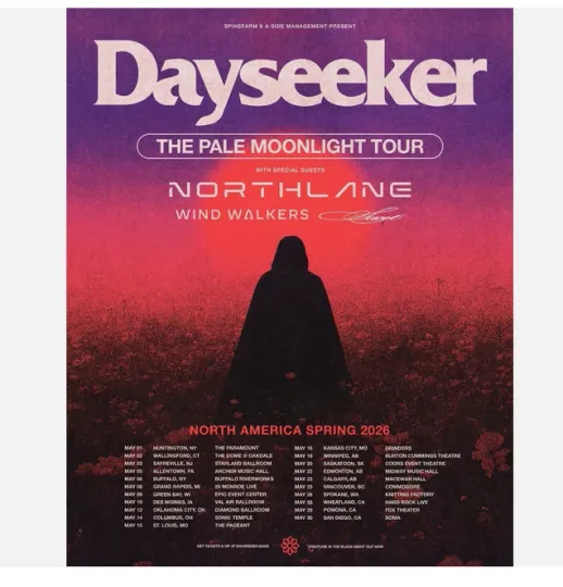 Discover DAYSEEKER 2026 - The Pale Moonlight Tour Poster