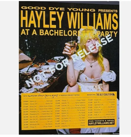 Discover Hayley Williams 2026 tour poster