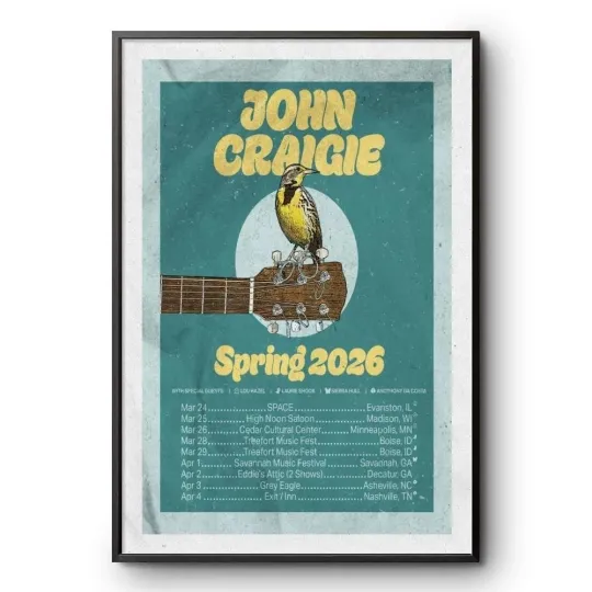 Discover John Craigie Spring 2026 Tour Poster