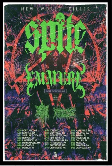 Discover Spite US Tour 2026 Poster