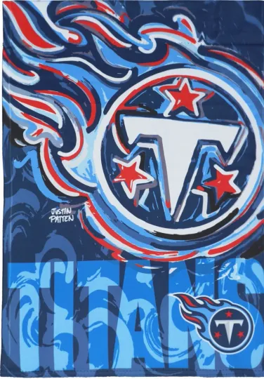 Tennessee Titans Garden Flag Artist Justin Patten 12x18” By Evergreen football Suede