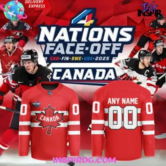 Discover Custom 4Nations FaceOff 2025 Canada Men's Hockey Jersey