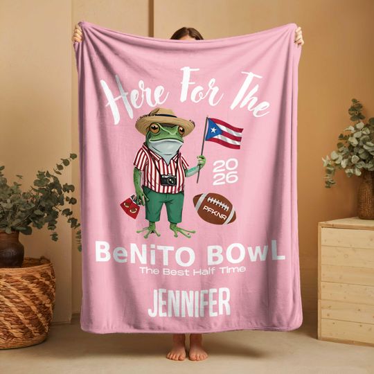 Discover Game Day Bunny Blanket, Team Benito Throw, Football Final Blanket, Big Game Bowl Throw, Half Time Show Blanket, Sports Gift, Half Time Gift