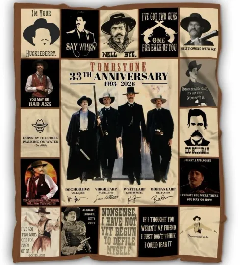 Tombstone Cowboy 33th Anniversary Thank You Gift Fleece Blanket