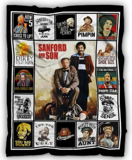 Discover Sanford and Son 70s TV Series Vintage Gift Birthday Fleece Blanket