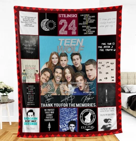 Discover Teen Wolf TV Series Thank You Retro Scott McCall Fleece Blanket