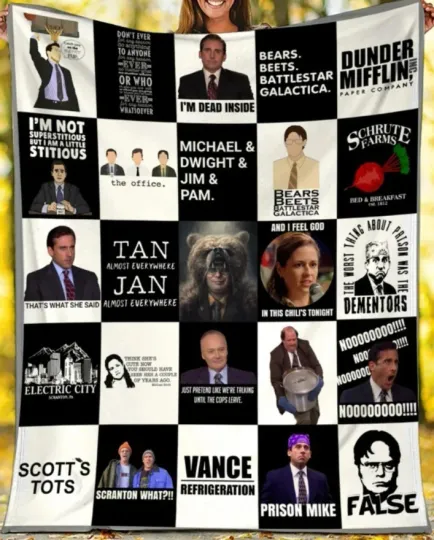 Discover The Office Funny Quotes Michael Scott Dw Schrute Jim Halpert Fleece Blanket