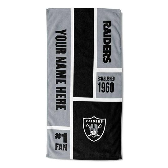 Discover Personalized Las Vegas Football Beach Towel  Colorblock Design, Soft Cotton Fan Gift
