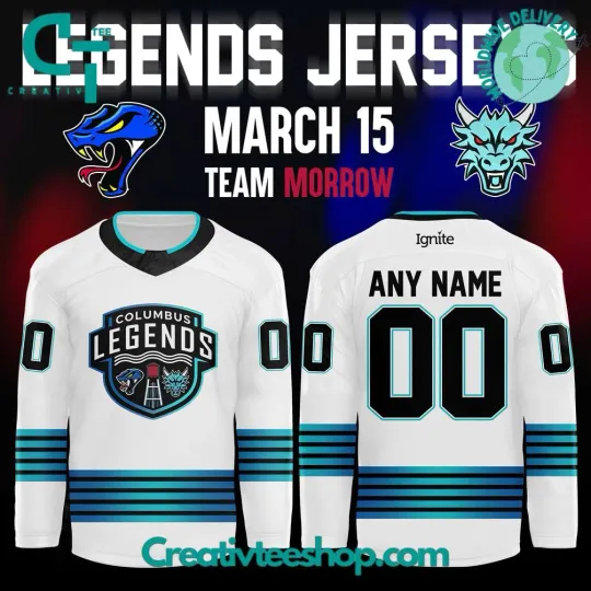 Discover Custom Columbia River Dragons Legend Night 2025 Men’s Hockey Jersey