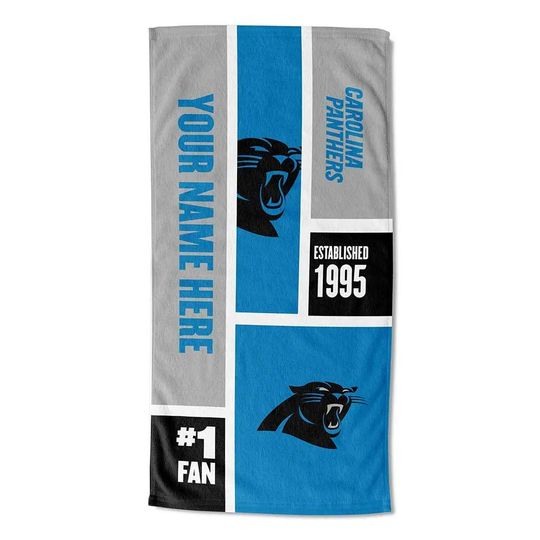 Discover Personalized Carolina Football Beach Towel  Colorblock Design, Soft Cotton Fan Gift