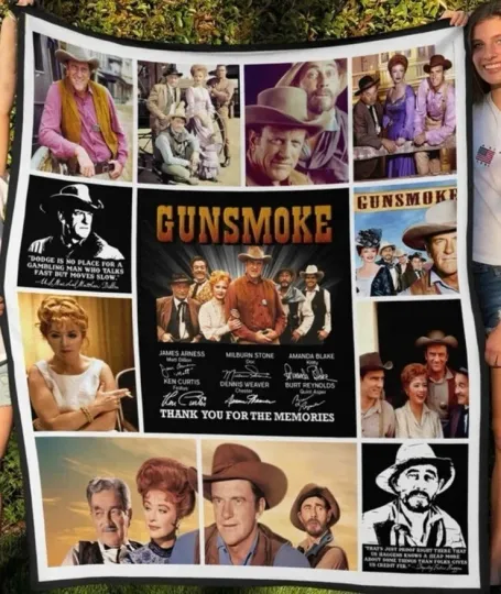 Discover Gunsmoke Anniversary Gunsmok.e Western Cowboy TV Series Vintage Fleece Blanket