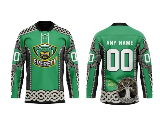 Discover Custom Everett Silvertip St. Patrick's Day Men's Hockey Jersey