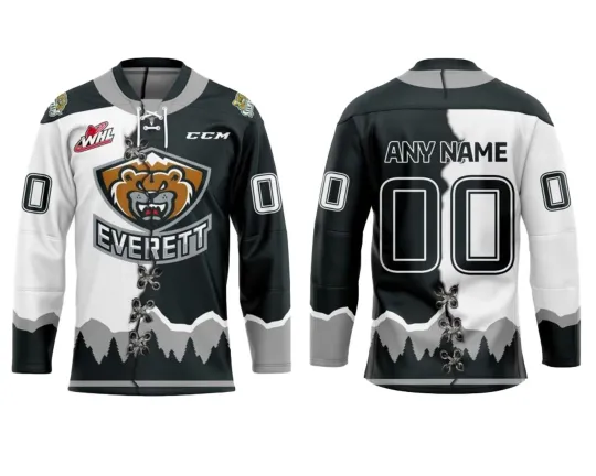 Discover Custom Everett Silvertip Men's Hockey Jersey with Home and Away Letters and Numbers