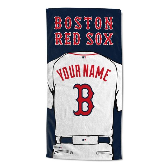 Discover Boston Red Sox Personalized Beach Towel: MLB Jersey Fan Gift