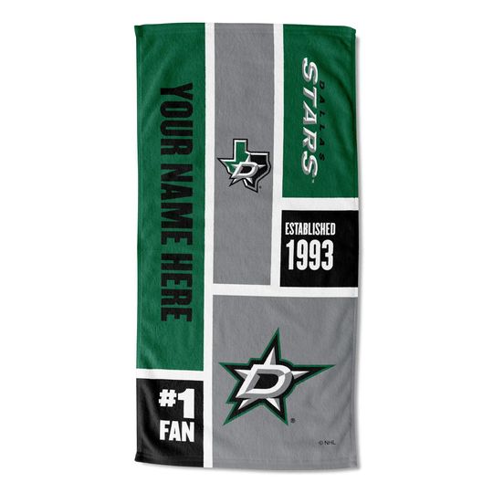 Discover Dallas Stars Personalized Beach Towel  NHL Colorblock  Custom Name, Soft Fan Gift, Official Team Gear