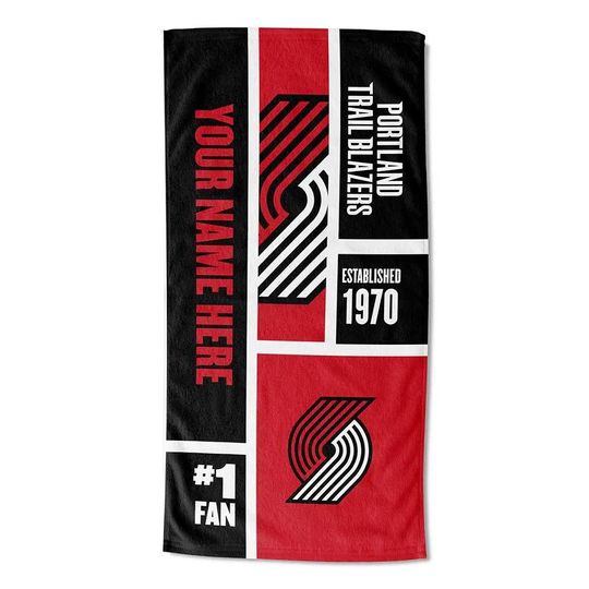 Discover Portland Trail Blazers Beach Towel: Personalized NBA Colorblock Fan Gift