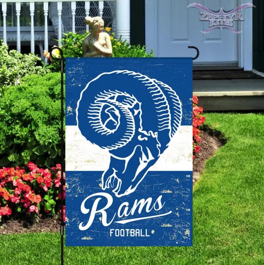 Discover Vintage Los Angeles Rams garden flag 12" x 18" Double sided Officially Licensed