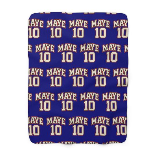 Drake Maye Pattern Sherpa Blanket | New England Patriots Fan | Soft Blanket | I Love Drake Maye